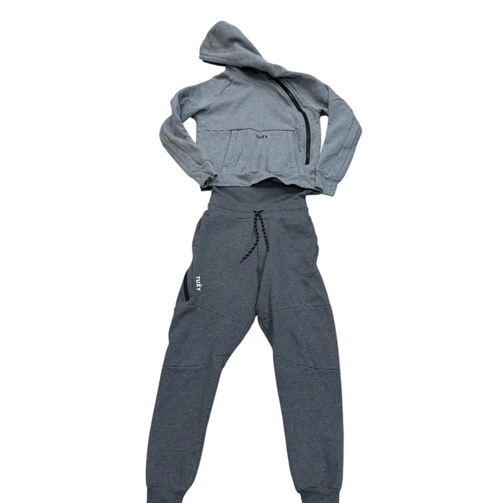 Tuxy Suit One Piece Jumpsuit Men's Xsmall Gray/Gray Loungwear Hoodie Sweats.